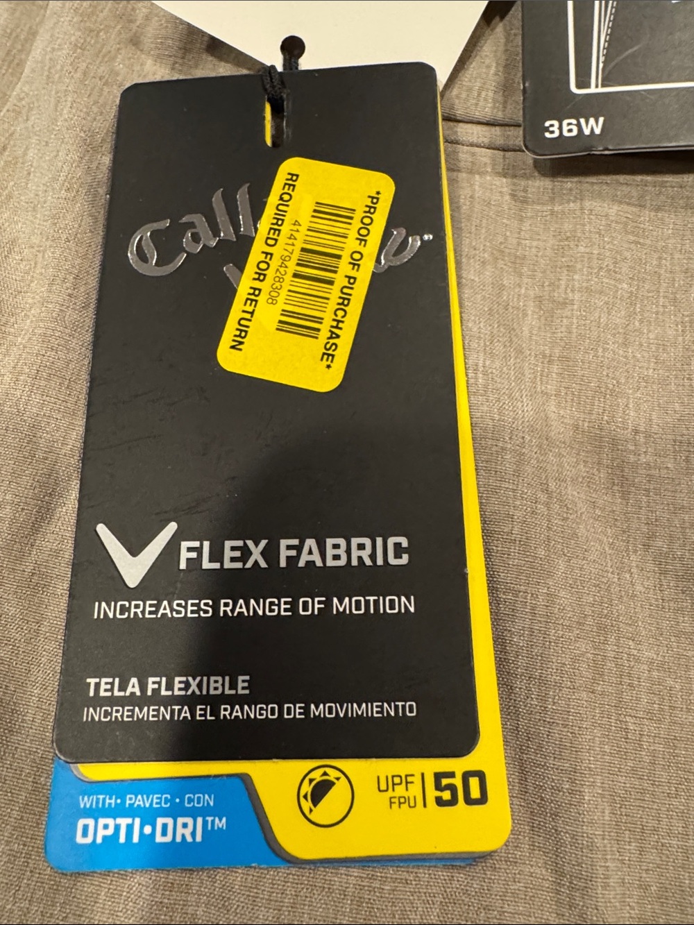 NWT - Callaway Men’s Active ‘Flex Fabric’ Shorts. Sz 36 - Picture 7 of 7